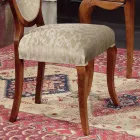 Klasyczne krzesło z drewna i tkaniny z podłokietnikami lub bez Made in Italy - Ellie Viadurini