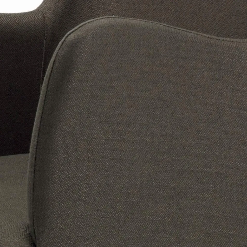 Krzesło z podłokietnikami, drewnianymi nogami i wyściełanym siedziskiem Made in Italy - Bari Viadurini