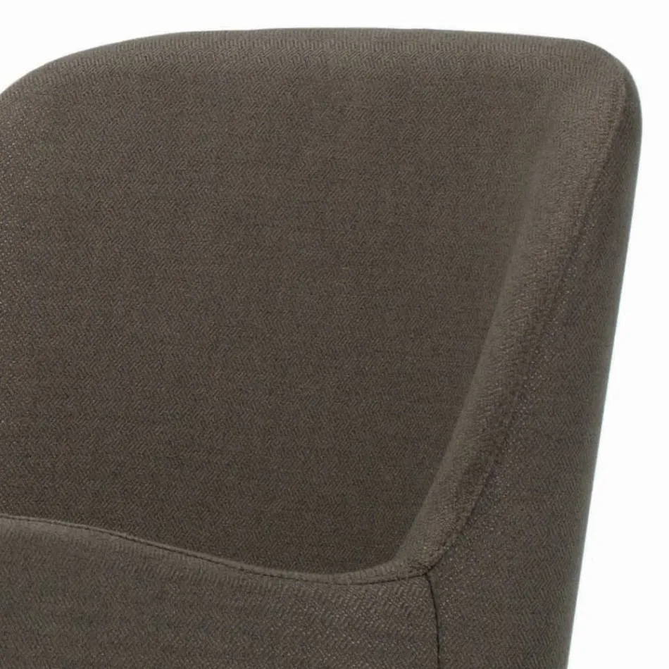 Krzesło z podłokietnikami, drewnianymi nogami i wyściełanym siedziskiem Made in Italy - Bari Viadurini