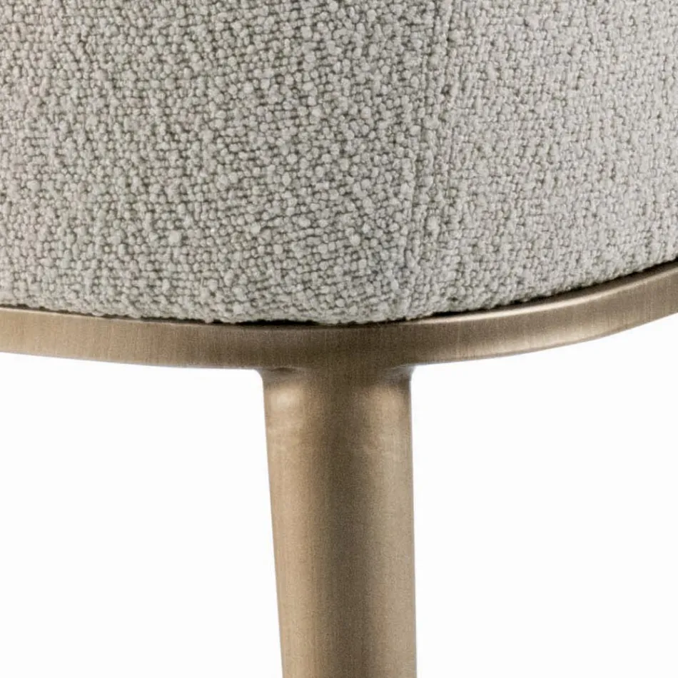 Krzesło z podłokietnikami, tapicerowanym siedziskiem i stalowymi nogami Made in Italy - Ascoli Viadurini