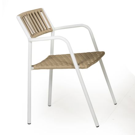 Aluminiowe krzesło ogrodowe z podłokietnikami - Eugene Viadurini
