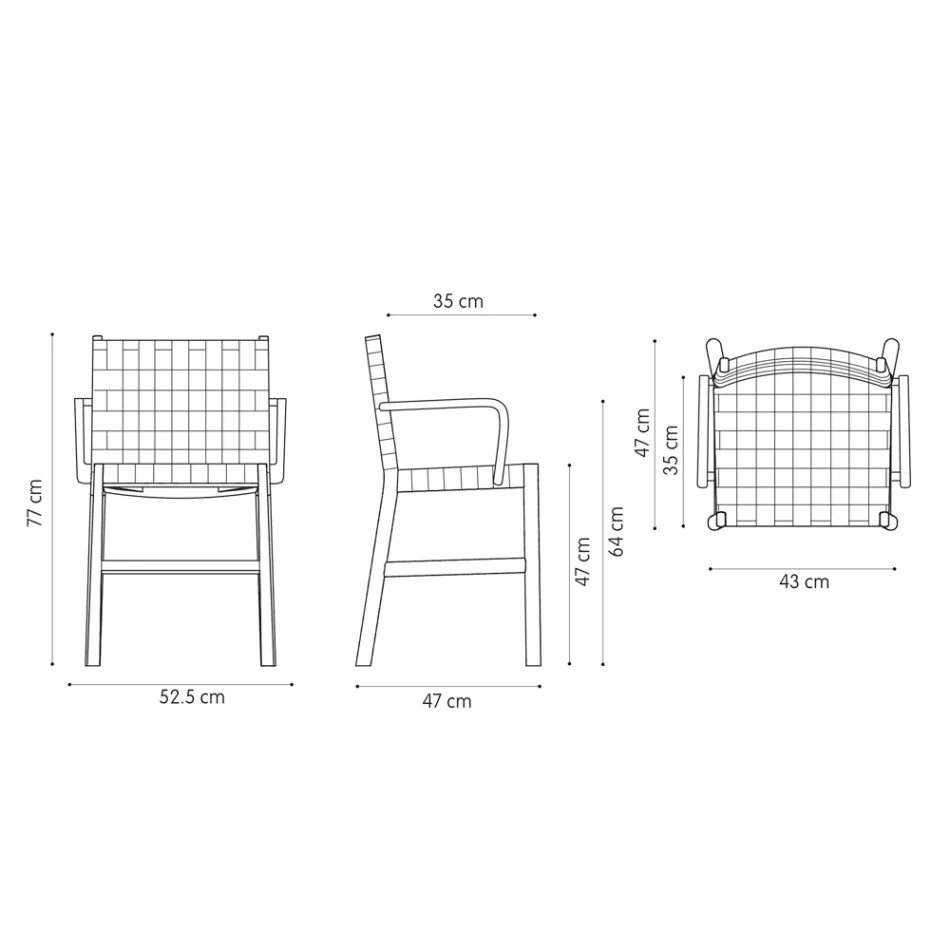Krzesło z podłokietnikami z bielonego buku i skórzanym siedziskiem Made in Italy - Nora Viadurini
