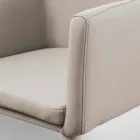 Krzesło z podłokietnikami z metalu pokryte ekoskórą Carlina Viadurini