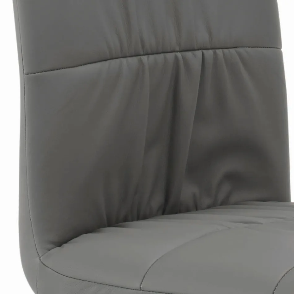 Krzesło z nogami ze stali lakierowanej i tapicerowanym siedziskiem Made in Italy - Brescia Viadurini