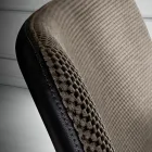 Krzesło z podnóżkiem z tkaniny Vulcano i metalowymi nogami Made in Italy - Amane Viadurini