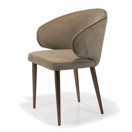 Krzesło z całkowicie tapicerowanym siedziskiem i oparciem Made in Italy - Adria Viadurini
