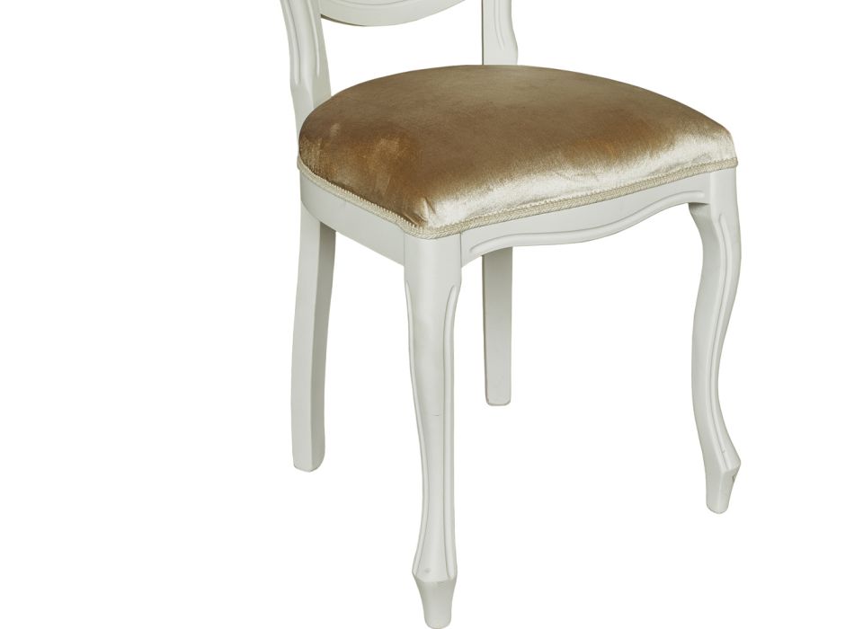 Krzesło z piankowym siedziskiem pokrytym tkaniną wyprodukowane we Włoszech - Iper Viadurini