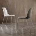 Krzesło Licata z polipropylenową skorupą i chromowanymi nogami, nowoczesny design