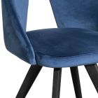 Krzesło o metalowej konstrukcji i aksamitnym siedzisku Made in Italy - Mathias Viadurini
