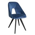 Krzesło o metalowej konstrukcji i aksamitnym siedzisku Made in Italy - Mathias