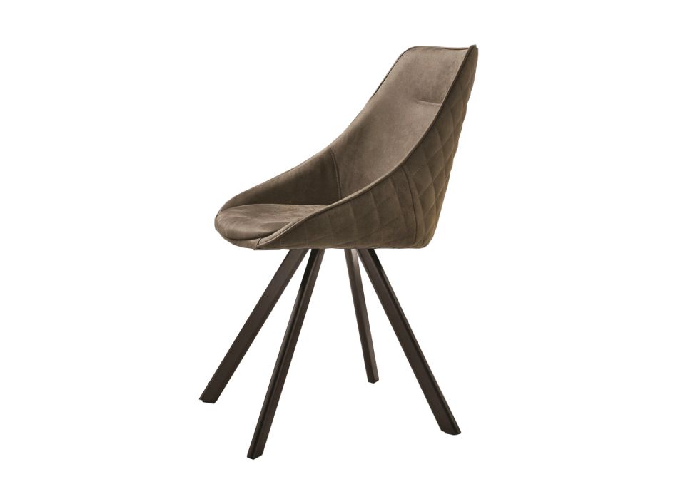 Krzesło z malowaną metalową konstrukcją i miękkim siedziskiem w stylu vintage Made in Italy - Thani Viadurini