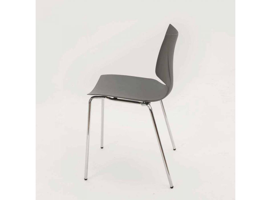 Krzesło chromowane o nowoczesnym designie wykonane we Włoszech Messina Viadurini