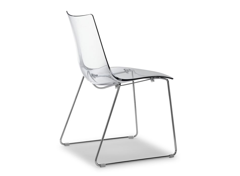 Krzesło kuchenne z podstawą sań ze stali Made in Italy 2 sztuki - Fedora Viadurini