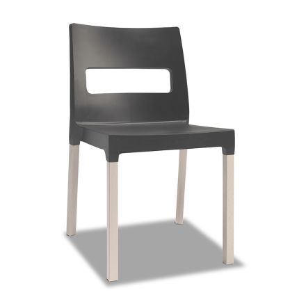 Krzesło kuchenne z powłoką z technopolimeru Made in Italy 2 sztuki - Maximum Viadurini
