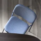 Tapicerowane krzesło kuchenne z tkaniny i metalu Made in Italy 2 sztuki - Sangria Viadurini