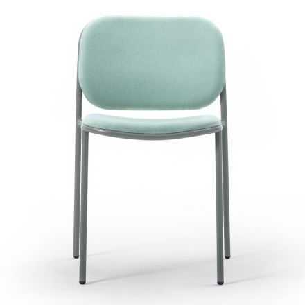Tapicerowane krzesło kuchenne z tkaniny i metalu Made in Italy 2 sztuki - Sangria Viadurini