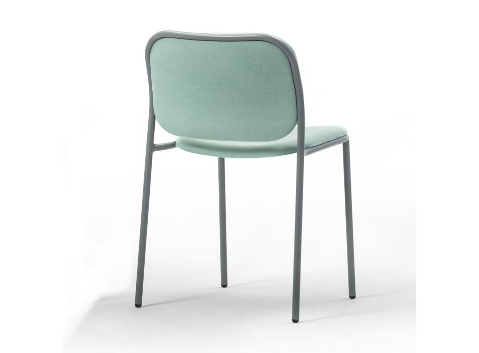 Tapicerowane krzesło kuchenne z tkaniny i metalu Made in Italy 2 sztuki - Sangria Viadurini