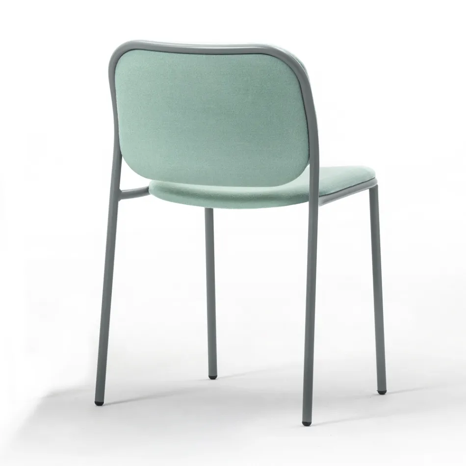 Tapicerowane krzesło kuchenne z tkaniny i metalu Made in Italy 2 sztuki - Sangria Viadurini