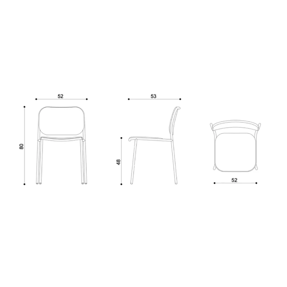 Tapicerowane krzesło kuchenne z tkaniny i metalu Made in Italy 2 sztuki - Sangria Viadurini