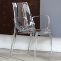 Krzesło kuchenne do układania w stosy z przezroczystego lub wędzonego poliwęglanu, 2 sztuki - Sienna