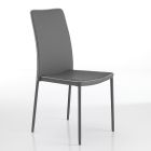 Krzesło kuchenne z możliwością układania w stos, tapicerowane skórą syntetyczną, 4 sztuki - Adelmo Viadurini