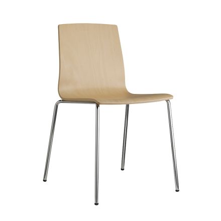 Krzesło kuchenne z drewna bukowego i stali Made in Italy 2 sztuki - Garland Viadurini