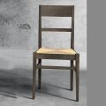 Krzesło kuchenne z drewna bukowego i siedzisko ze słomy we włoskim stylu - Davina