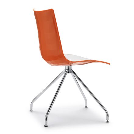 Polimerowe krzesło kuchenne z dwukolorowym siedziskiem Made in Italy 2 sztuki - Fedora Viadurini