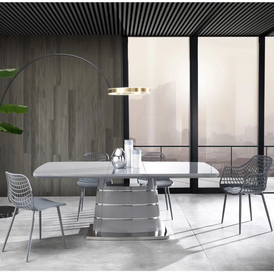 Krzesło kuchenne z matowego polipropylenu ze stalowymi nogami 4 sztuki - Beyonce Viadurini