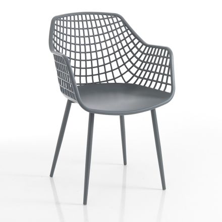 Krzesło kuchenne z matowego polipropylenu ze stalowymi nogami 4 sztuki - Beyonce Viadurini