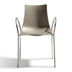 Krzesło kuchenne z technopolimeru z podłokietnikami Made in Italy 2 sztuki - Fedora Viadurini