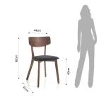 Krzesło kuchenne z tkaniny ze strukturą z litego drewna 2 sztuki - Tonino Viadurini