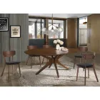 Krzesło kuchenne z tkaniny z dwuczęściową strukturą z litego drewna - Tonino Viadurini