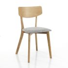 Krzesło kuchenne z tkaniny ze strukturą z litego drewna 2 sztuki - Tonino Viadurini