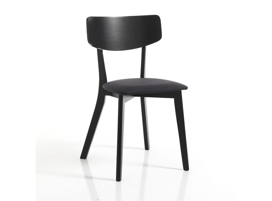 Krzesło kuchenne z tkaniny z dwuczęściową strukturą z litego drewna - Tonino Viadurini