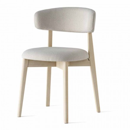 Krzesło kuchenne z tkaniny i drewna bukowego Made in Italy - Connubia Talks Viadurini