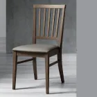 Krzesło kuchenne z litego drewna bukowego i ekoskóry włoski design - Rosita Viadurini