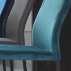 Krzesło kuchenne z metalowymi nogami i aksamitnym siedziskiem, 4 sztuki - Darvina Viadurini