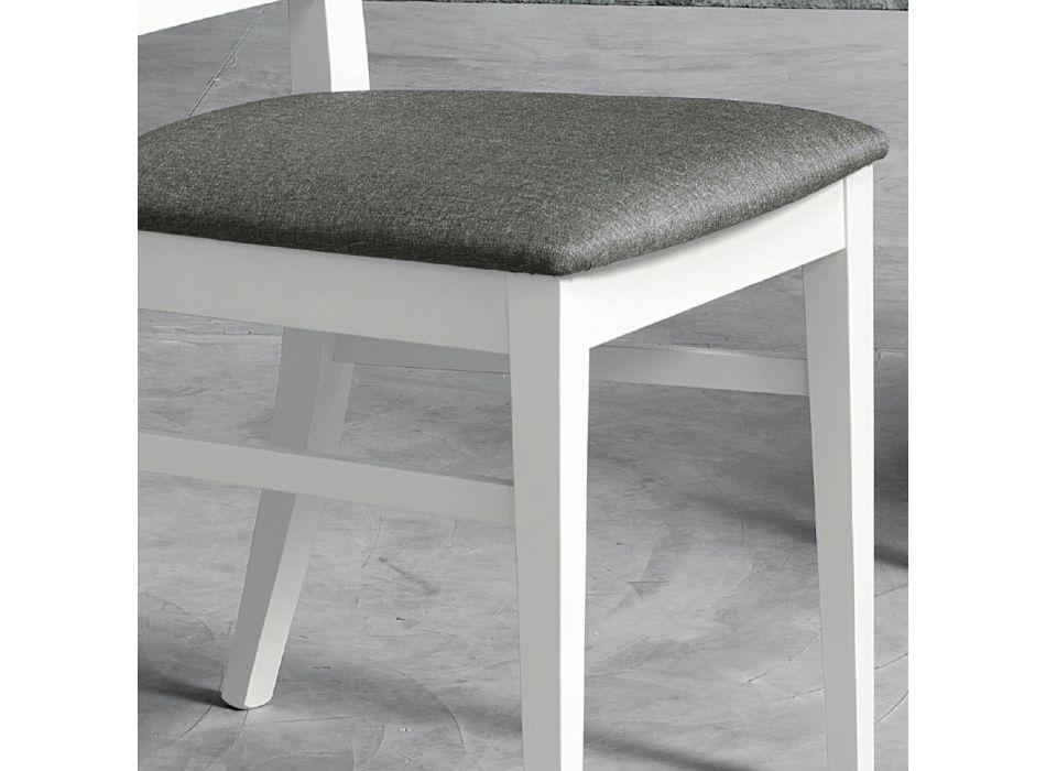Designerskie krzesło kuchenne z drewna bukowego i tkaniny w nowoczesnym stylu - Taver Viadurini