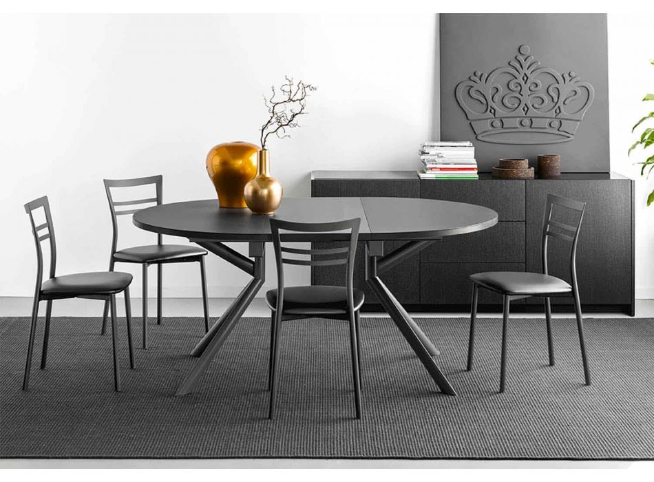 Krzesło kuchenne o nowoczesnym designie z polipropylenu i metalu Made in Italy - Go Viadurini