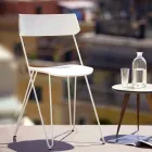 Ręcznie robione krzesło kuchenne z drewna i stali szlachetnej Made in Italy - Granada Viadurini