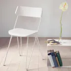 Ręcznie robione krzesło kuchenne z drewna i stali szlachetnej Made in Italy - Granada Viadurini