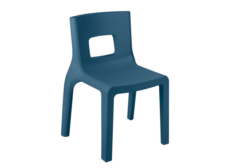 Krzesło kuchenne z polietylenu do układania w stosy Made in Italy 2 sztuki - Alassio Viadurini