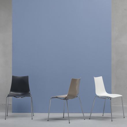Krzesło kuchenne ze stali i technopolimeru Made in Italy 4 sztuki - Fedora Viadurini