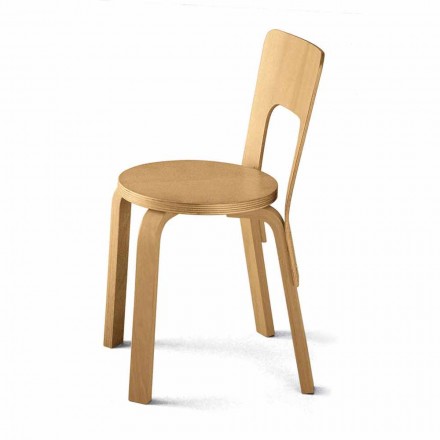 Krzesło kuchenne z naturalnego zakrzywionego drewna bukowego Made in Italy - Cassiopea Viadurini