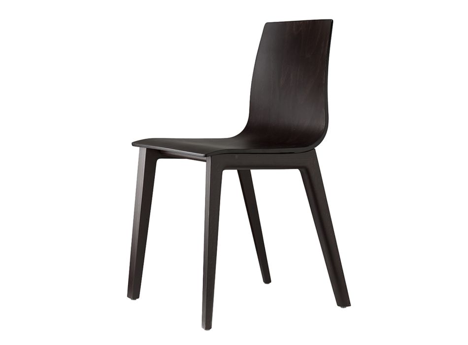 Krzesło kuchenne z drewna bukowego Made in Italy 2 sztuki - Quadra Viadurini