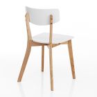 Krzesło kuchenne z litego drewna w kolorze białym i dębowym, 2 sztuki - Tonino Viadurini