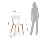Krzesło kuchenne z litego drewna w kolorze białym i dębowym, 2 sztuki - Tonino Viadurini