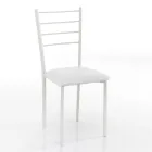 Krzesło kuchenne ze skóry syntetycznej i malowanego metalu 4 sztuki - Remida Viadurini