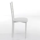 Krzesło kuchenne ze skóry syntetycznej i malowanego metalu 4 sztuki - Remida Viadurini